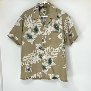 Roundy bay men’s button down tropical print shirt medium